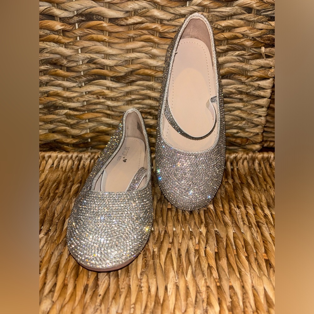 Rhinestone ballet flats. Girls size 2